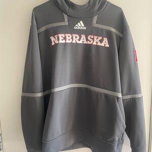 Adidas Nebraska Charcoal Hoodie